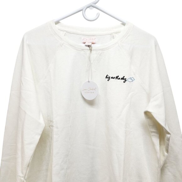 Lacey Chabert Collection White Big As The Sky Embroidered Sweatshirt Size M - Picture 4 of 11